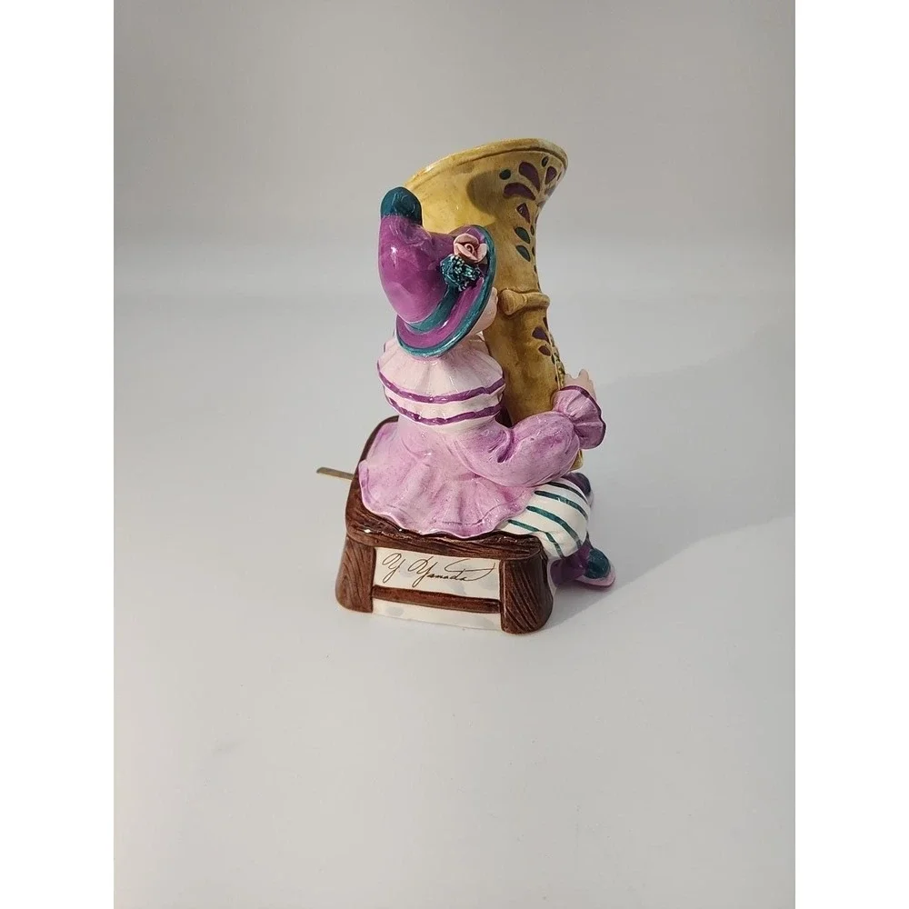 Schmid‎ Yamada Original 1994 Hand Painted Music Box Clown Musician Plays CABARET